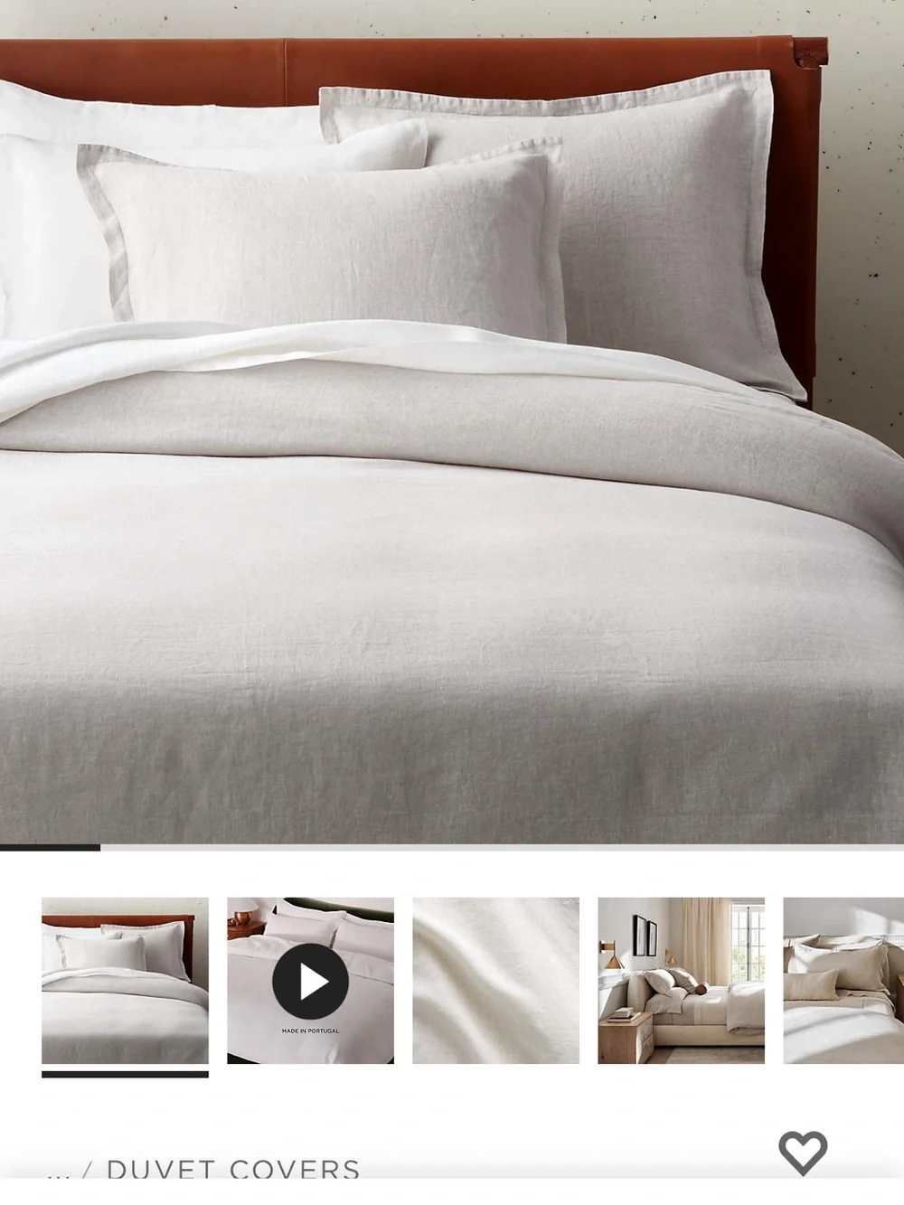CB2 Linen duvet cover color flax